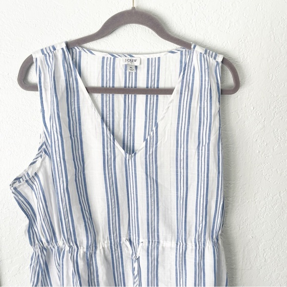 J. Crew Dress Women's XL Shimmer Striped Beach Tiered Beach Dress BY491 - Picture 2 of 7
